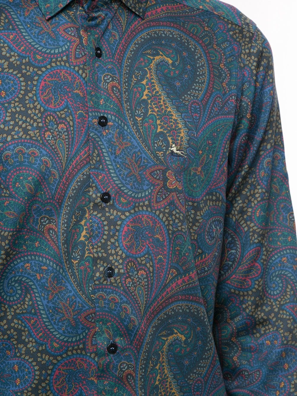 long-sleeved paisley print shirt - 5