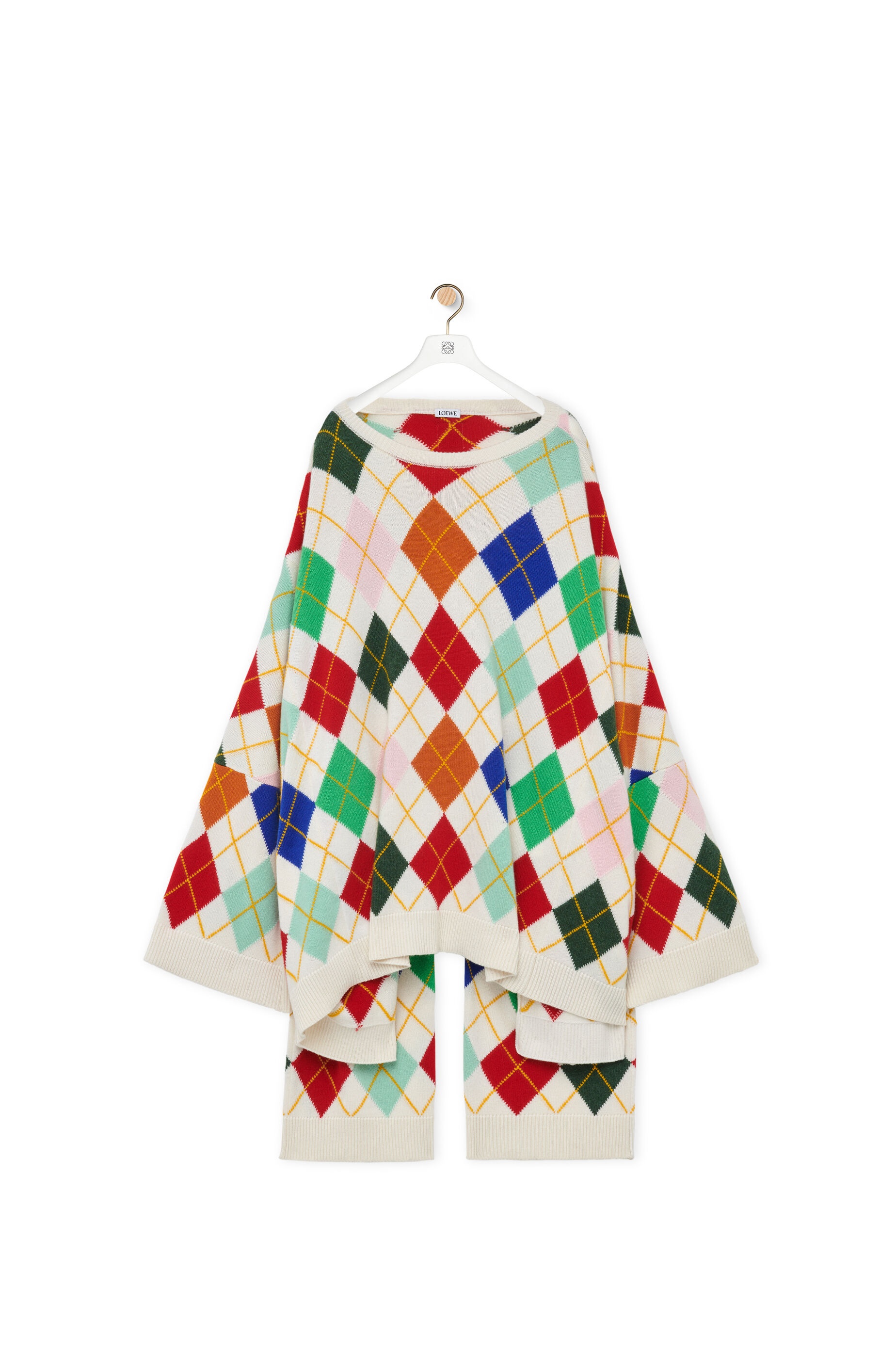 Oversized Argyle sweater in cashmere - 1