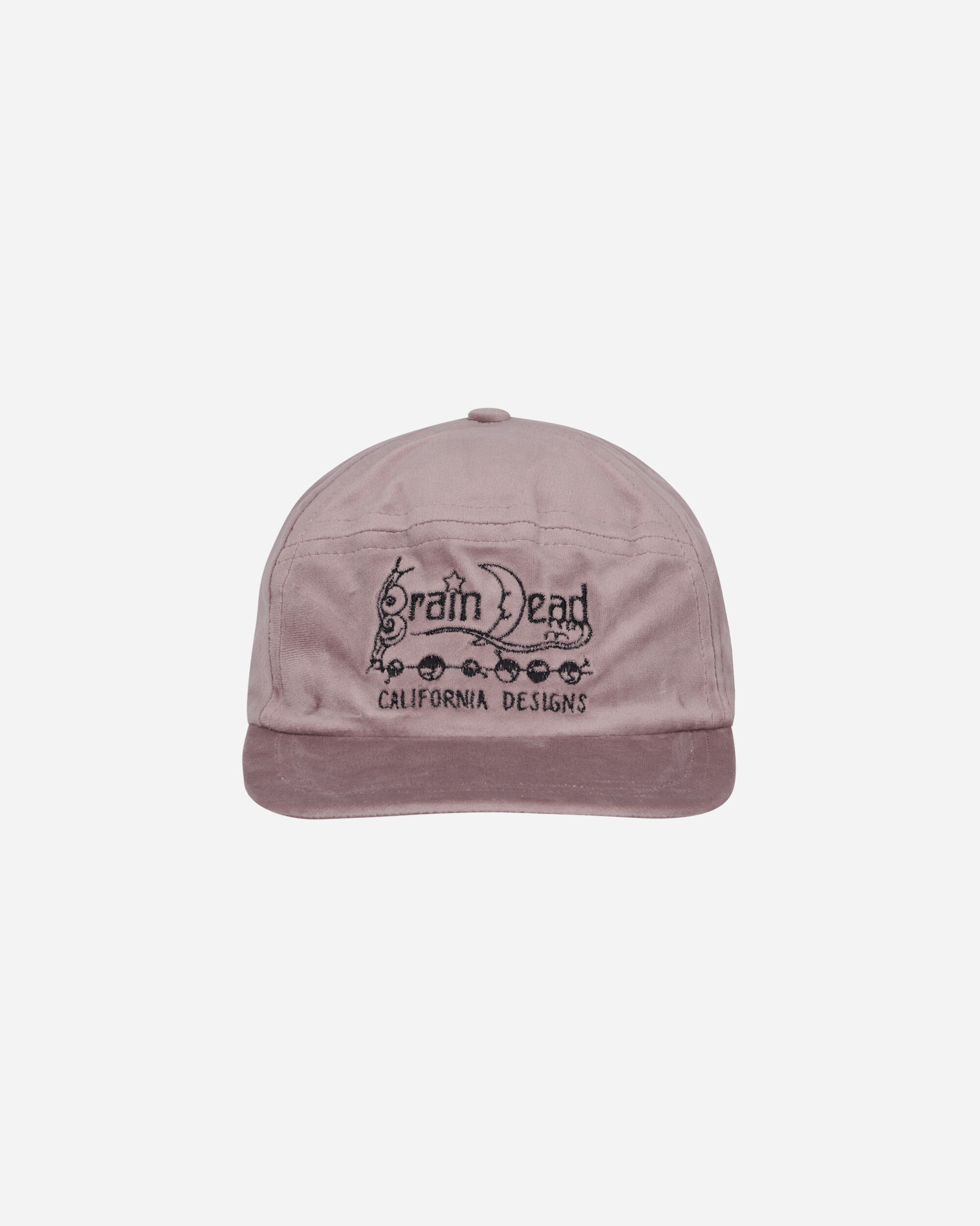 Velveteen Curved Front 6-Panel Hat Pink - 2