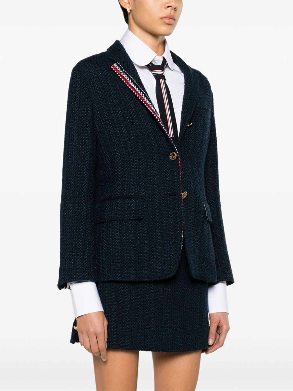 RWB-striped tweed blazer - 3