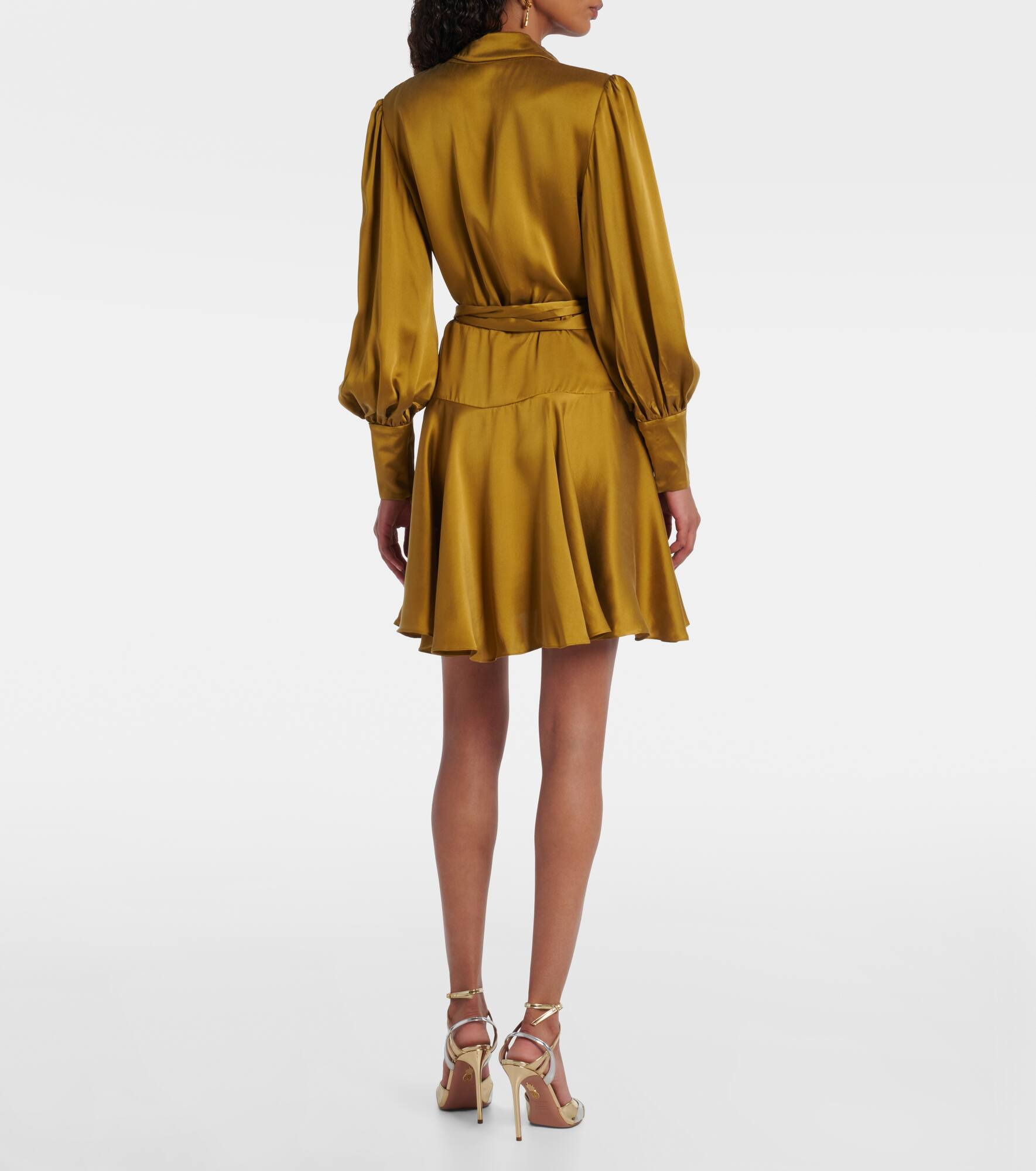 Silk satin wrap dress - 3