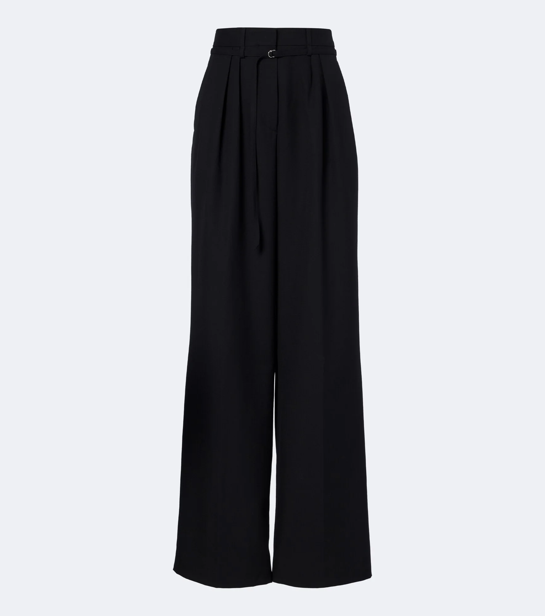 Belted pleated wool wide-leg pants - 1