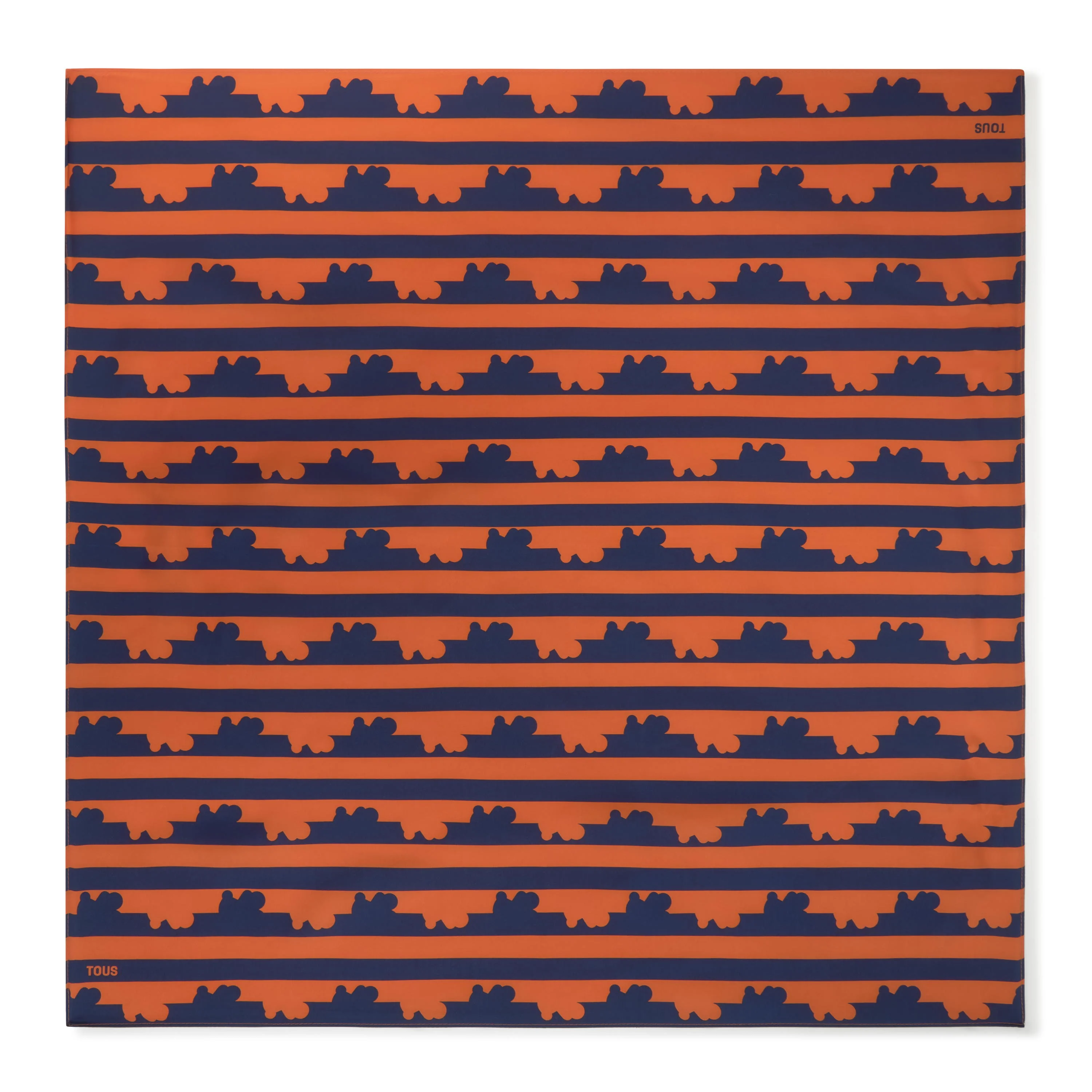 Navy blue and orange silk Scarf TOUS Bear Stripes - 1