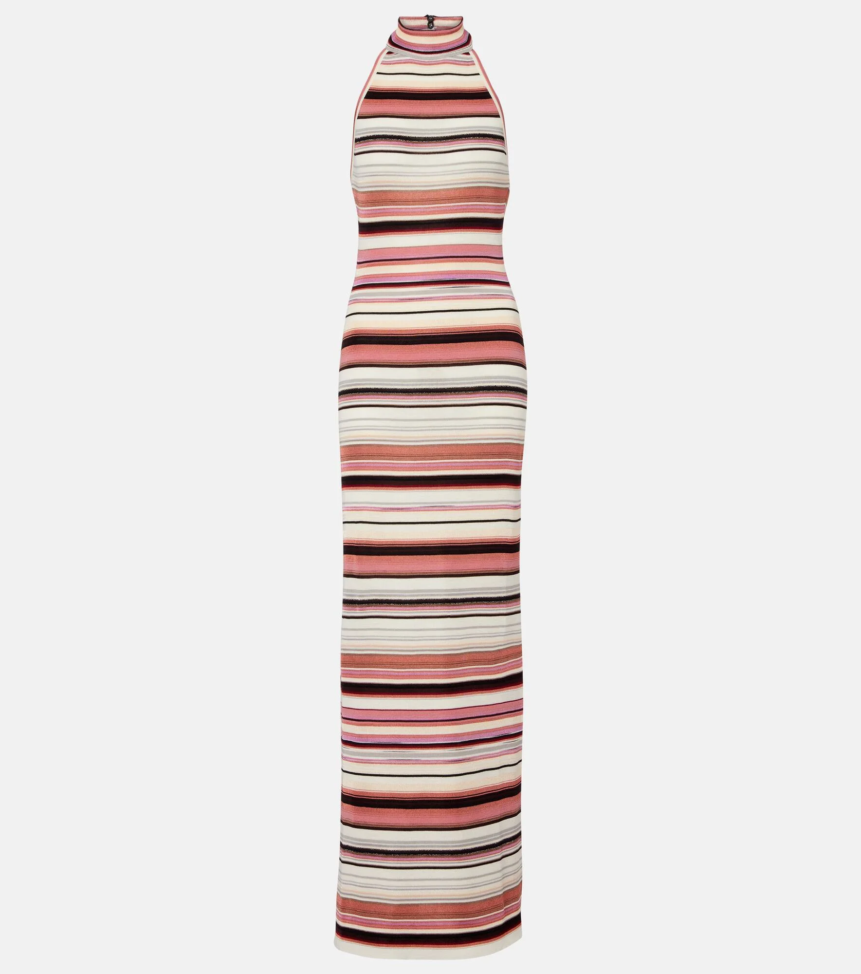 Striped halterneck maxi dress - 1