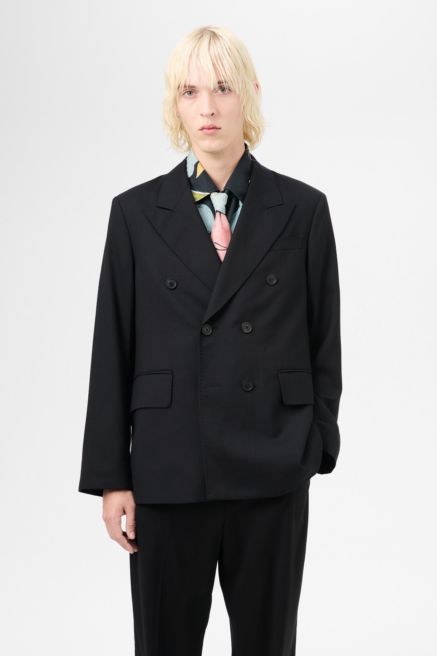 Unconstructed DB Blazer Black Panama Wool - 3