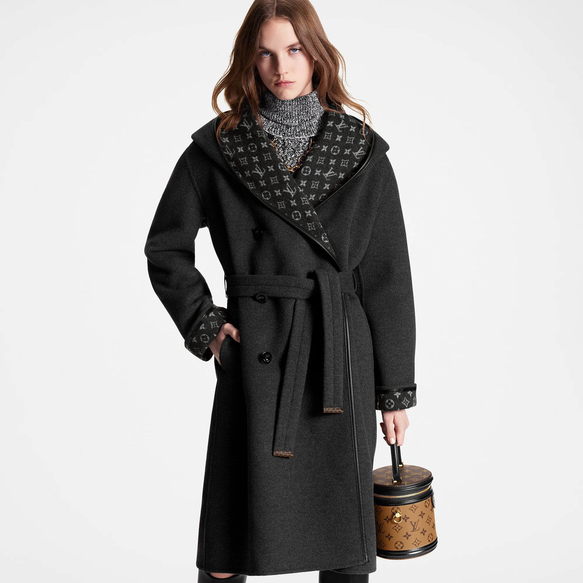 Hooded Double-Breasted Coat - 5
