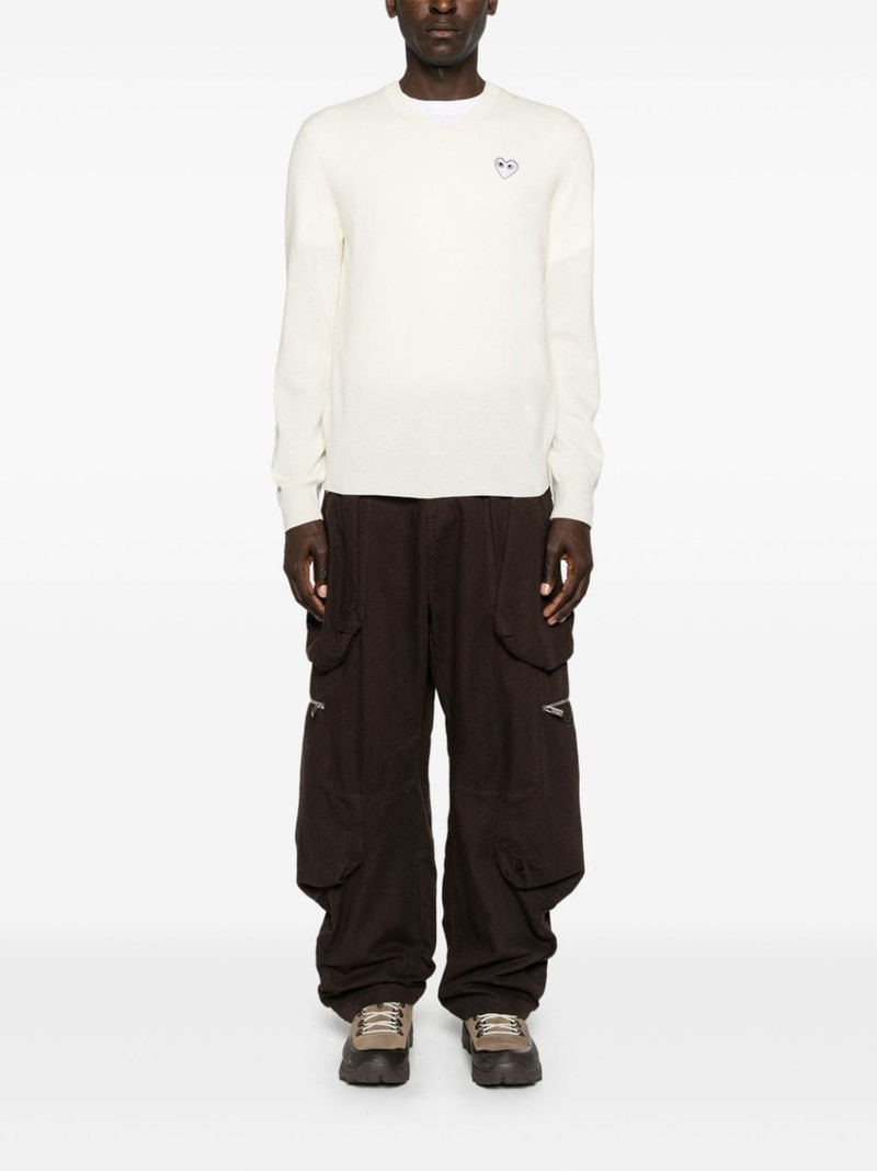 Comme des Garçons PLAY heart-patch wool jumper outlook