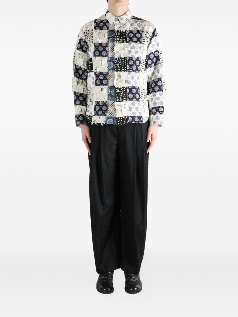 ADER error patchwork fringed shirt outlook