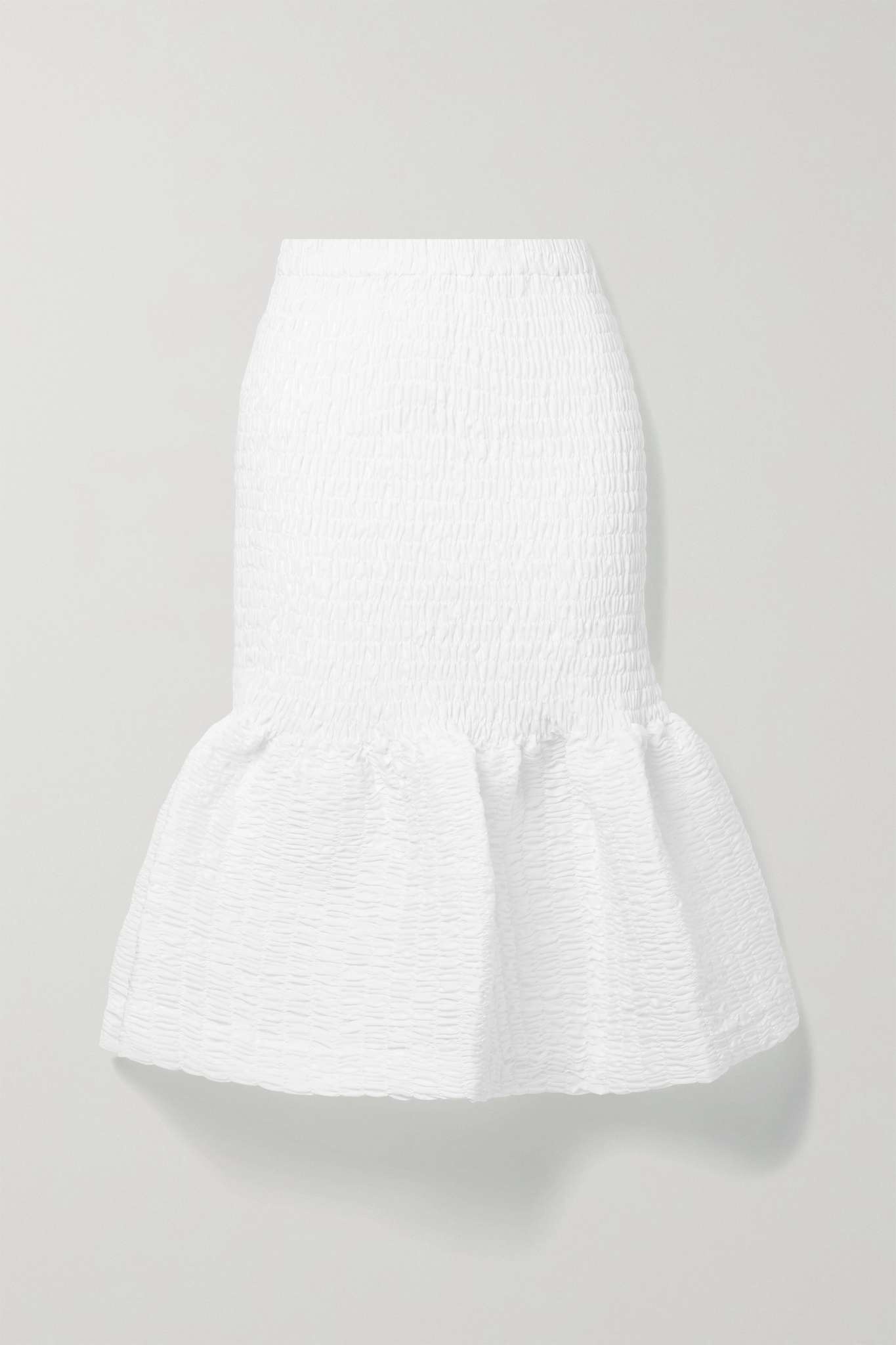 Shirred cotton-poplin skirt - 1