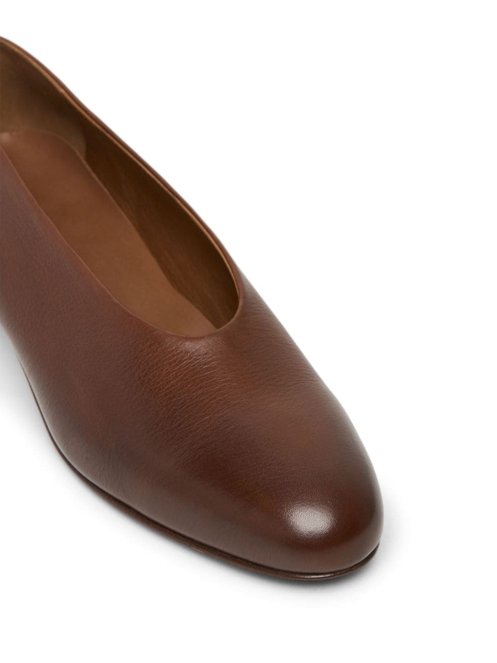 block-heel leather pumps - 4