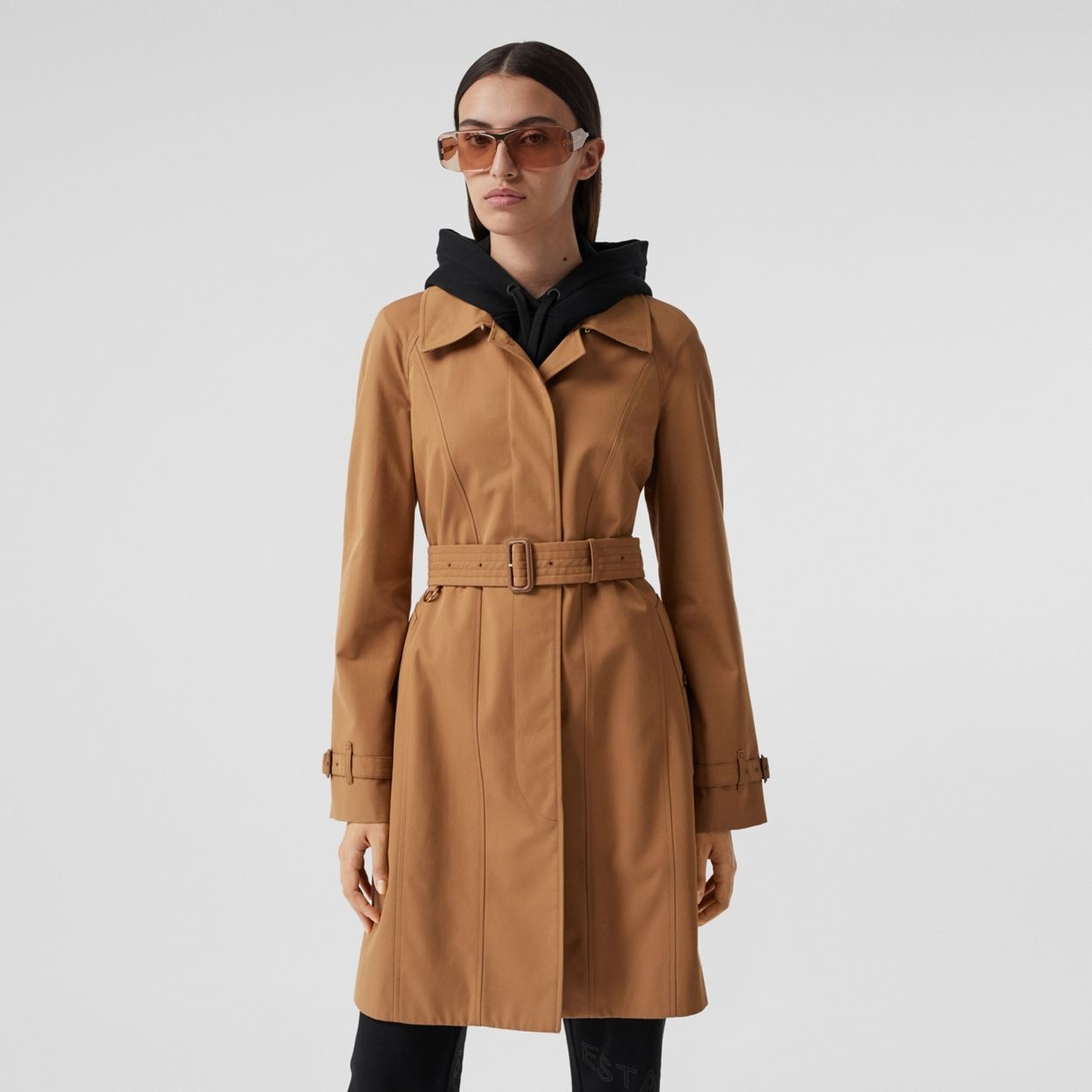 Cotton Gabardine Belted Swing Coat - 7