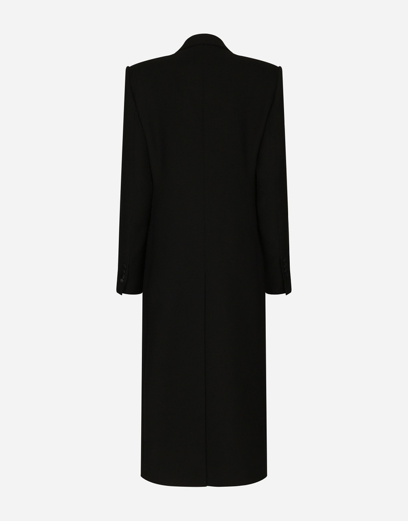 Dolce & Gabbana Long single-breasted wool tuxedo coat outlook