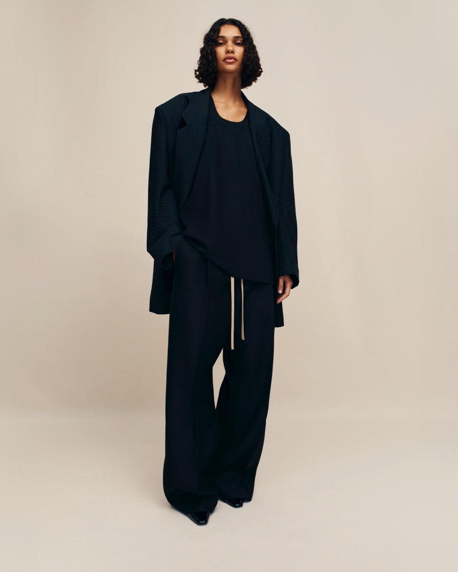 Silk Wool Wide Leg Pant - 5
