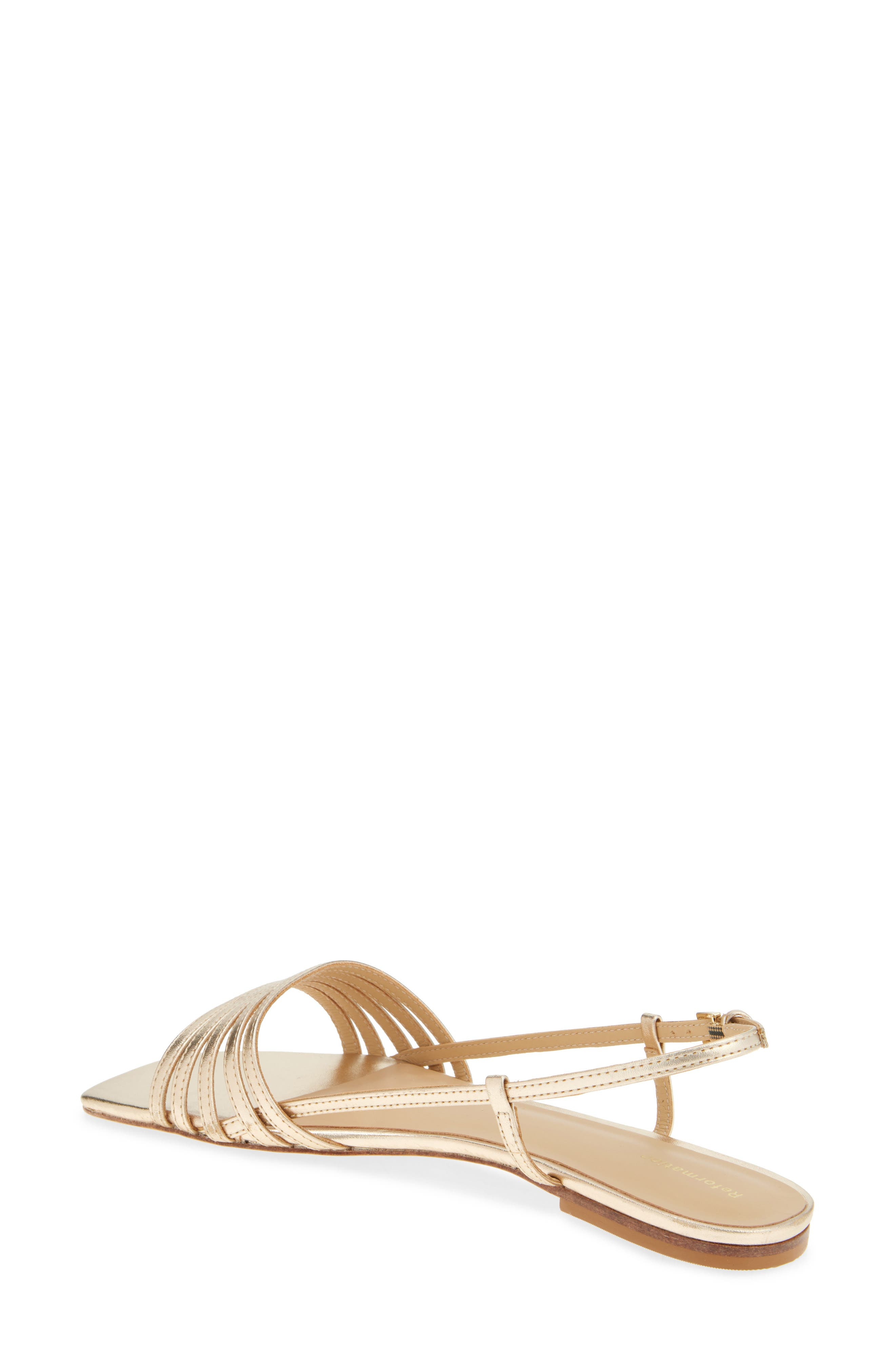 Reformation Millie Lattice Flat Sandal in Gold at Nordstrom - 2