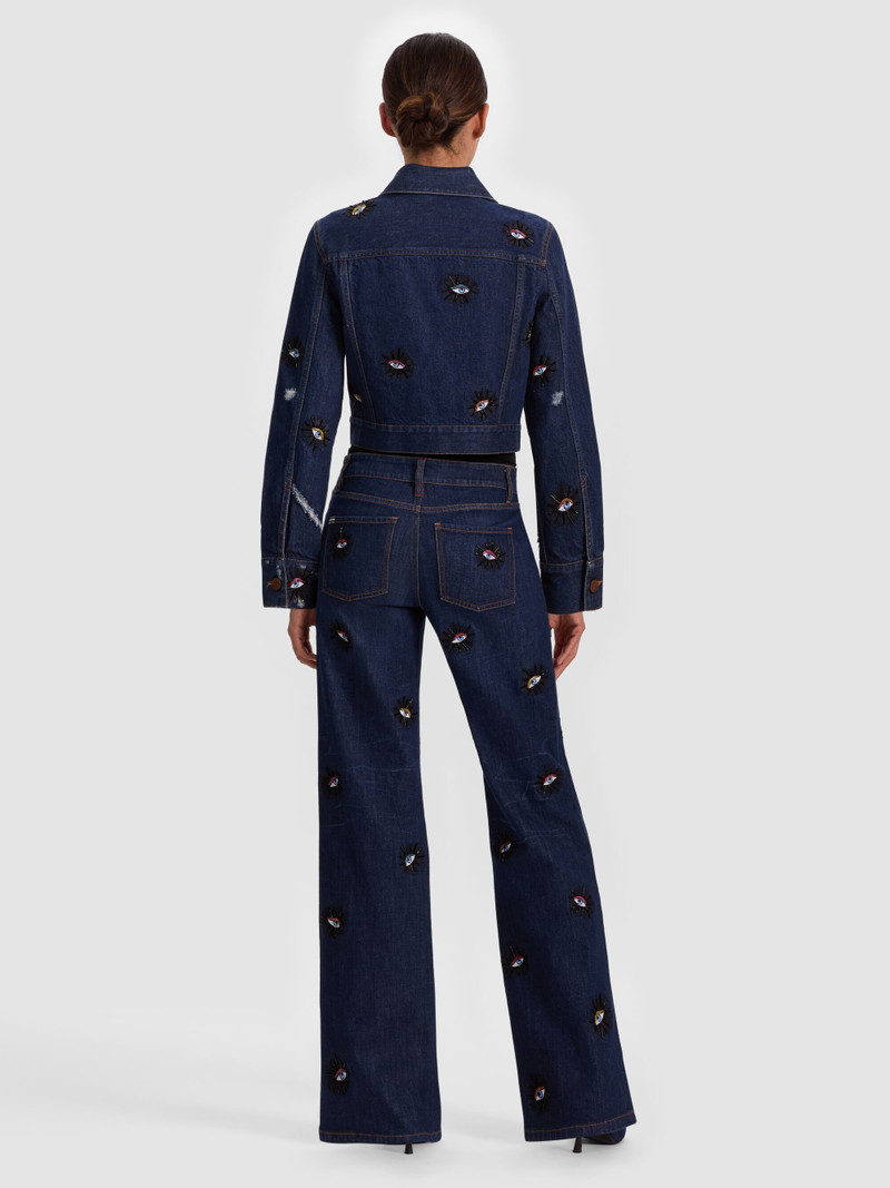 Alice + Olivia CHLOE EMBELLISHED DENIM JACKET outlook