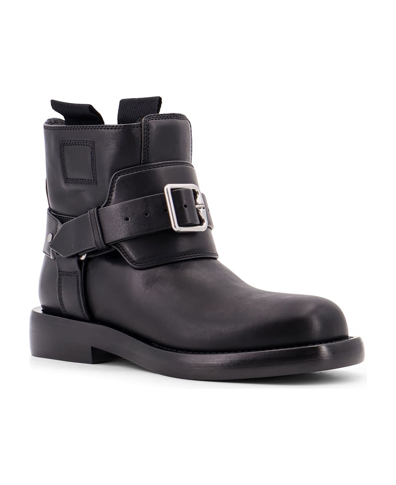 Cobble Leather Boots With Strap - 2