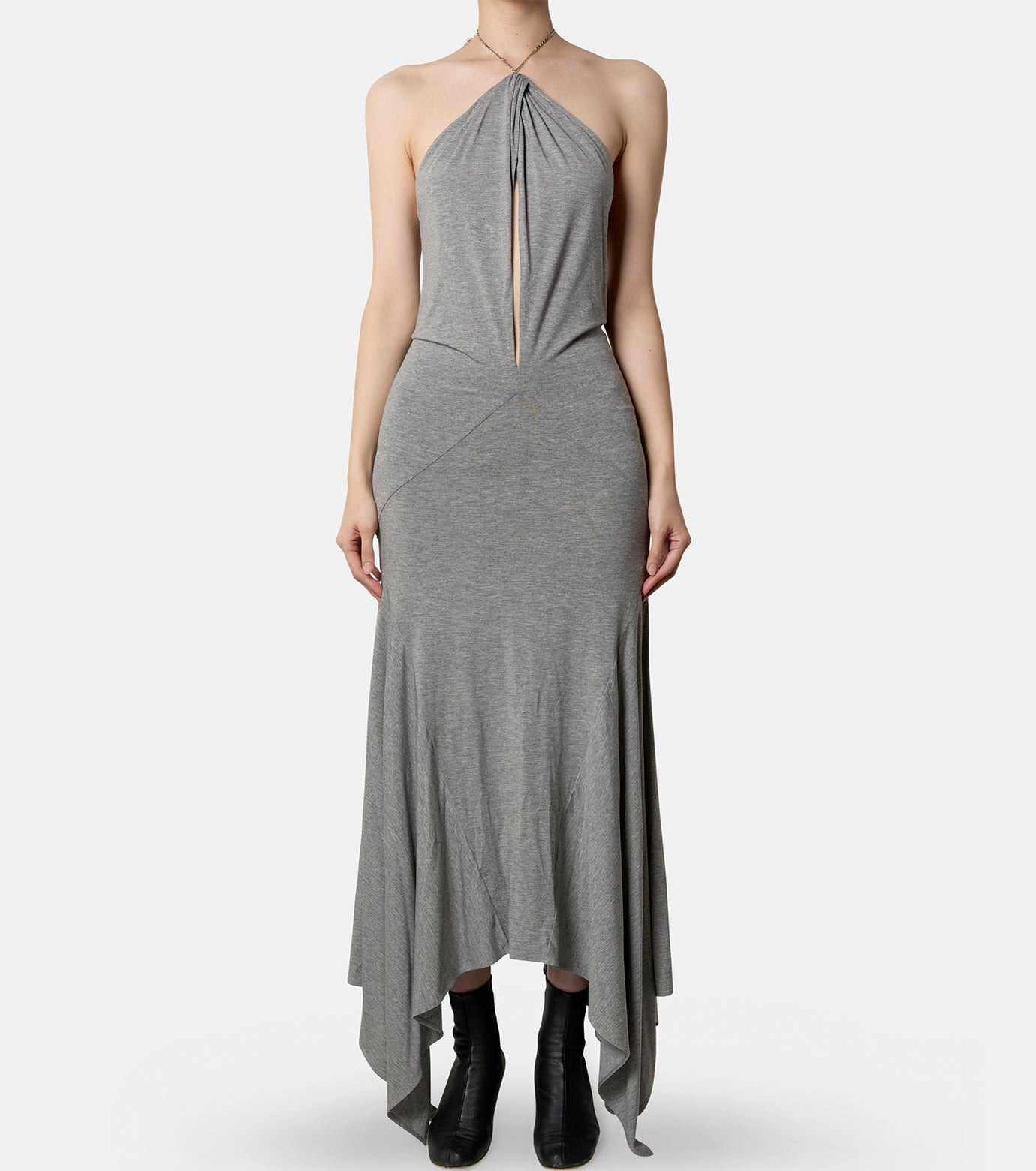 Jersey Melange Halter Dress - 2