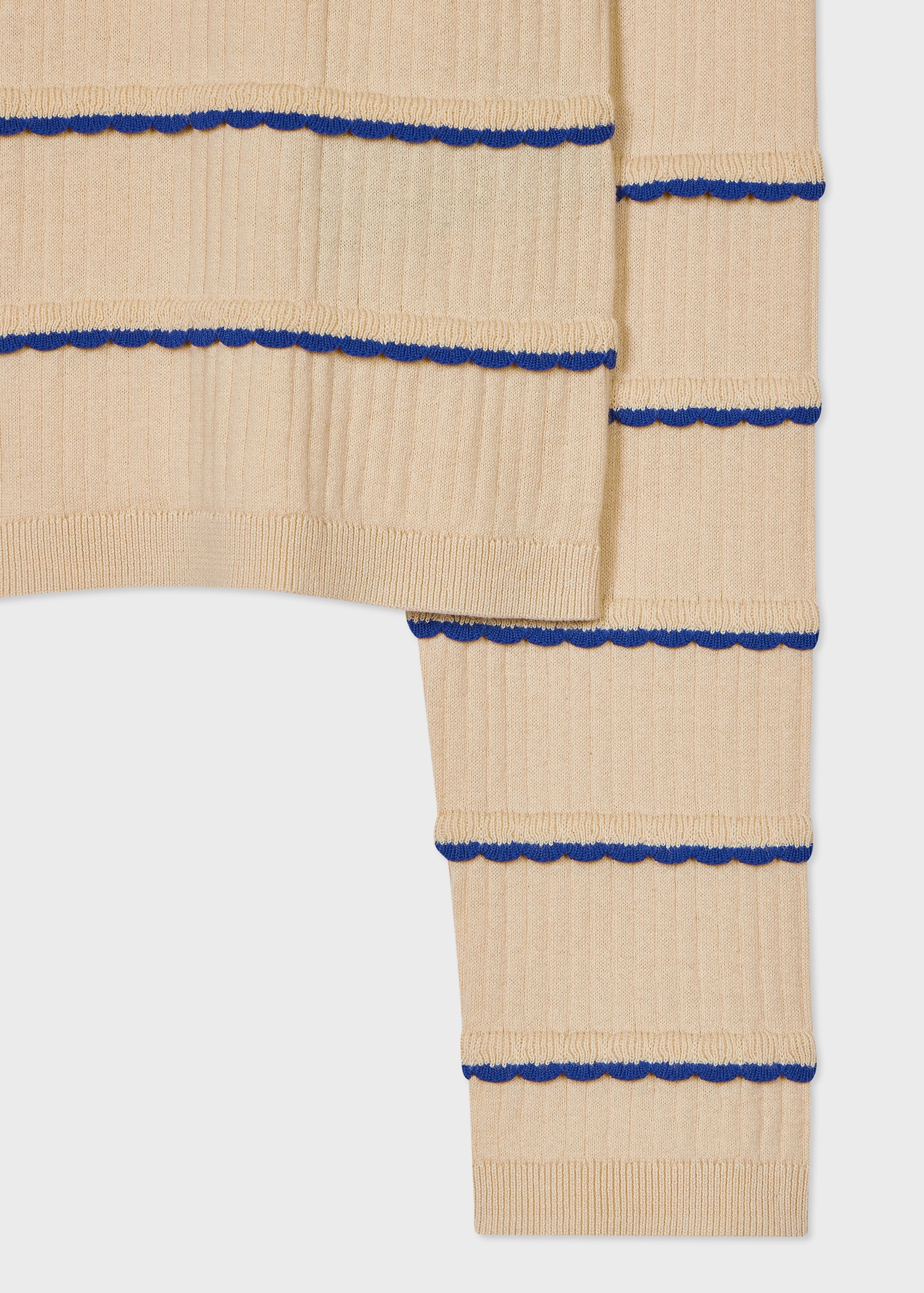 Women's Scallop Trim Ribbed Cardigan - 2