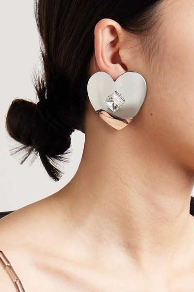 Alessandra Rich Silver-tone crystal clip earrings outlook