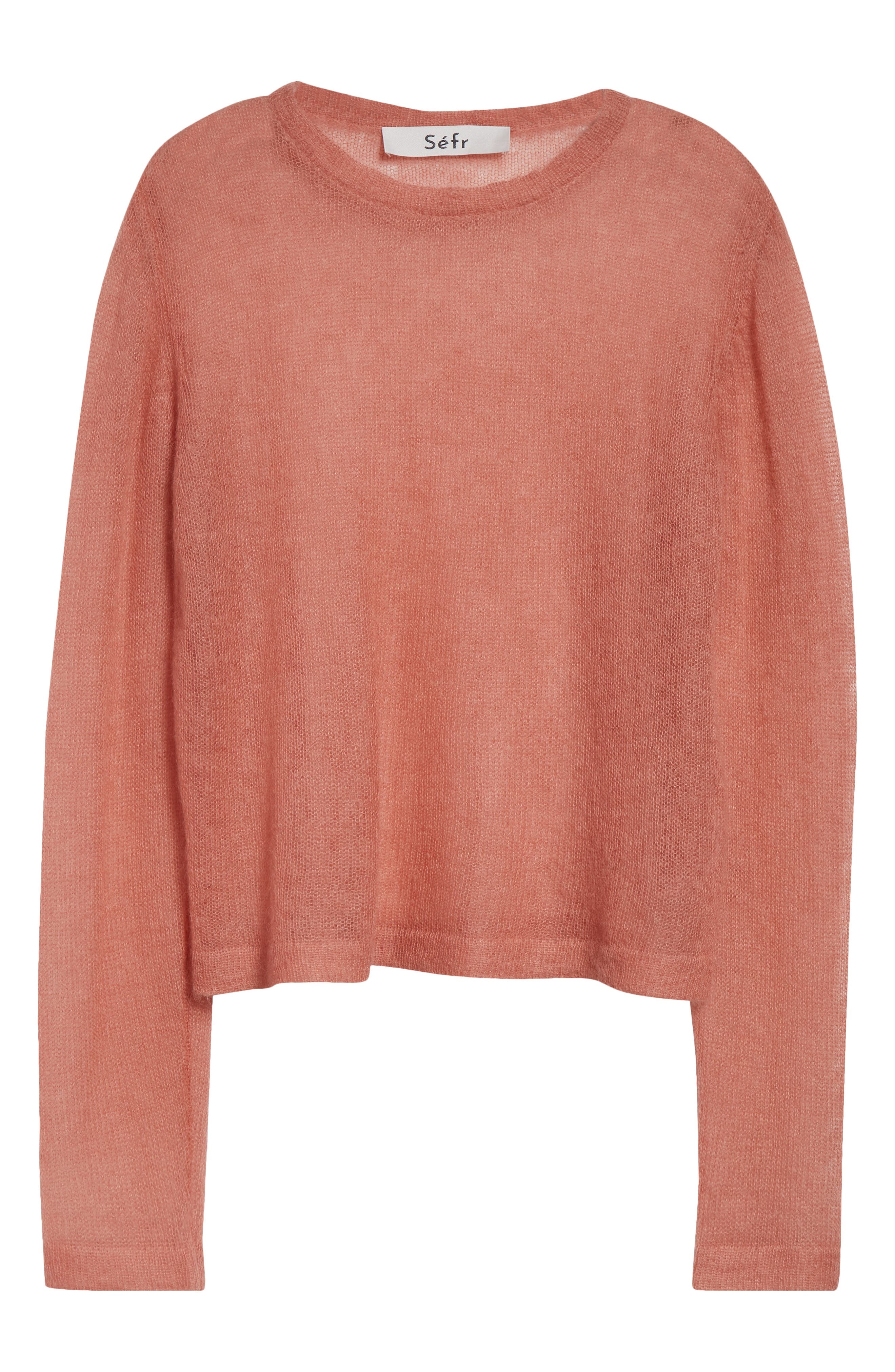 Séfr Les Sheer Kid Mohair Blend Sweater in Rose Sheer Mohair at Nordstrom - 1