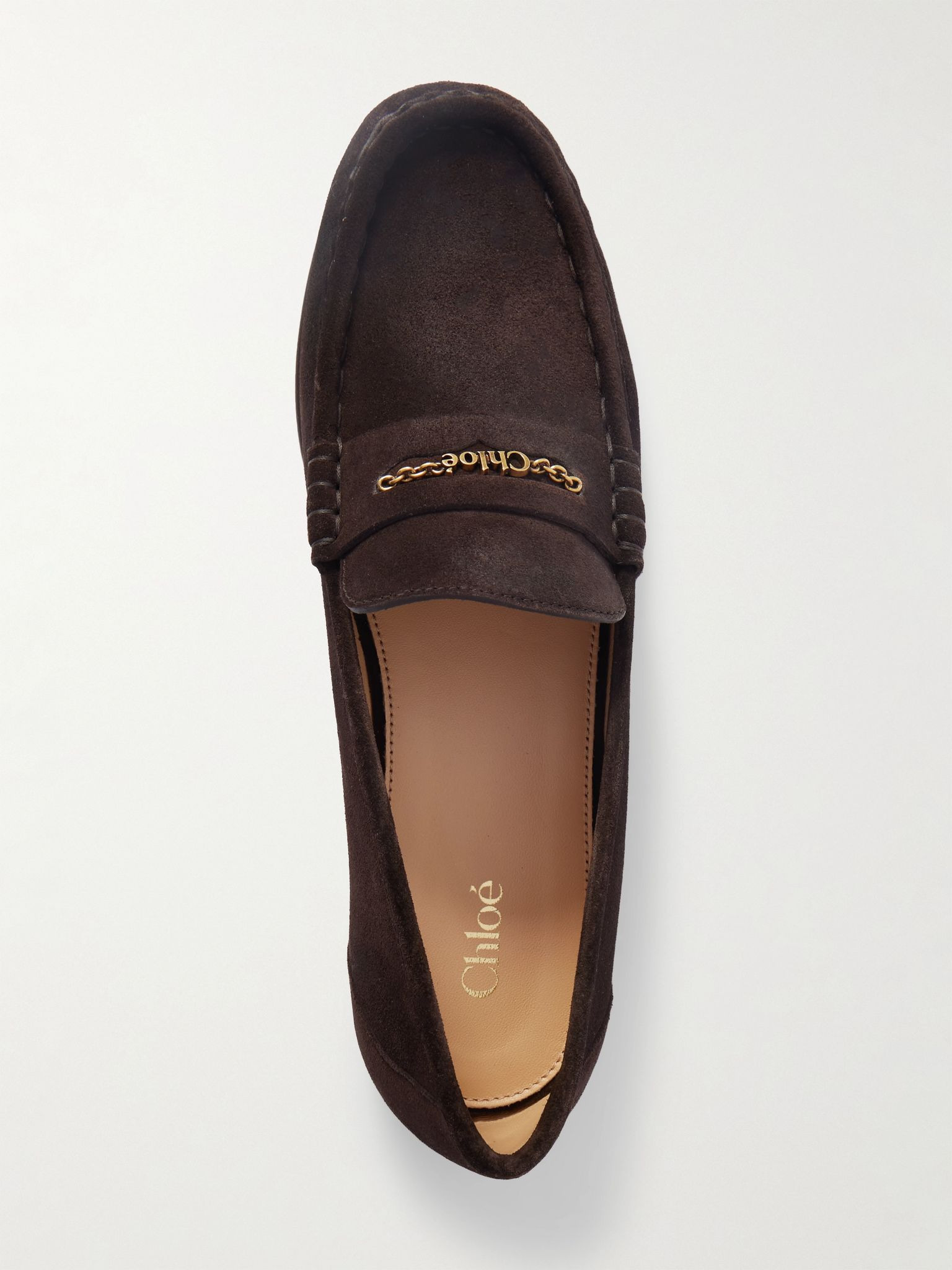 Embellished suede loafers Dark brown - 5