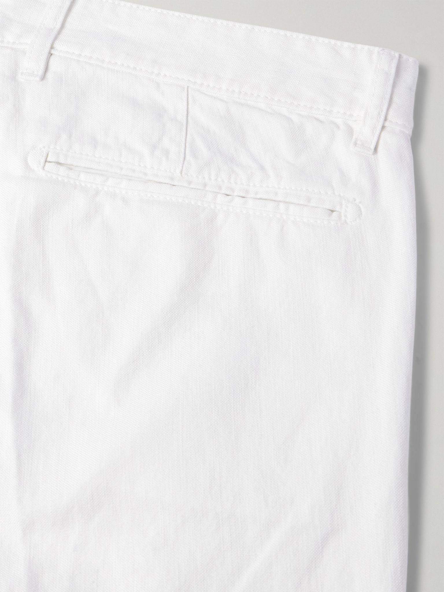 Winch2 Slim-Fit Straight-Leg Cotton and Linen-Blend Trousers White - 5