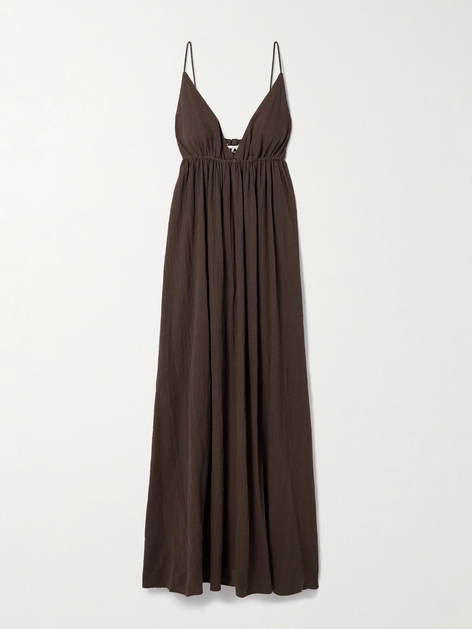 Hanna cotton-gauze maxi dress Dark brown - 1