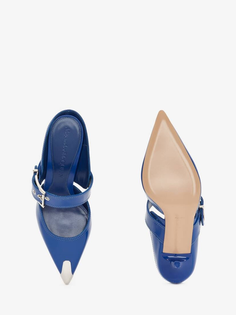 Punk Buckle Mule in Electric Blue 4