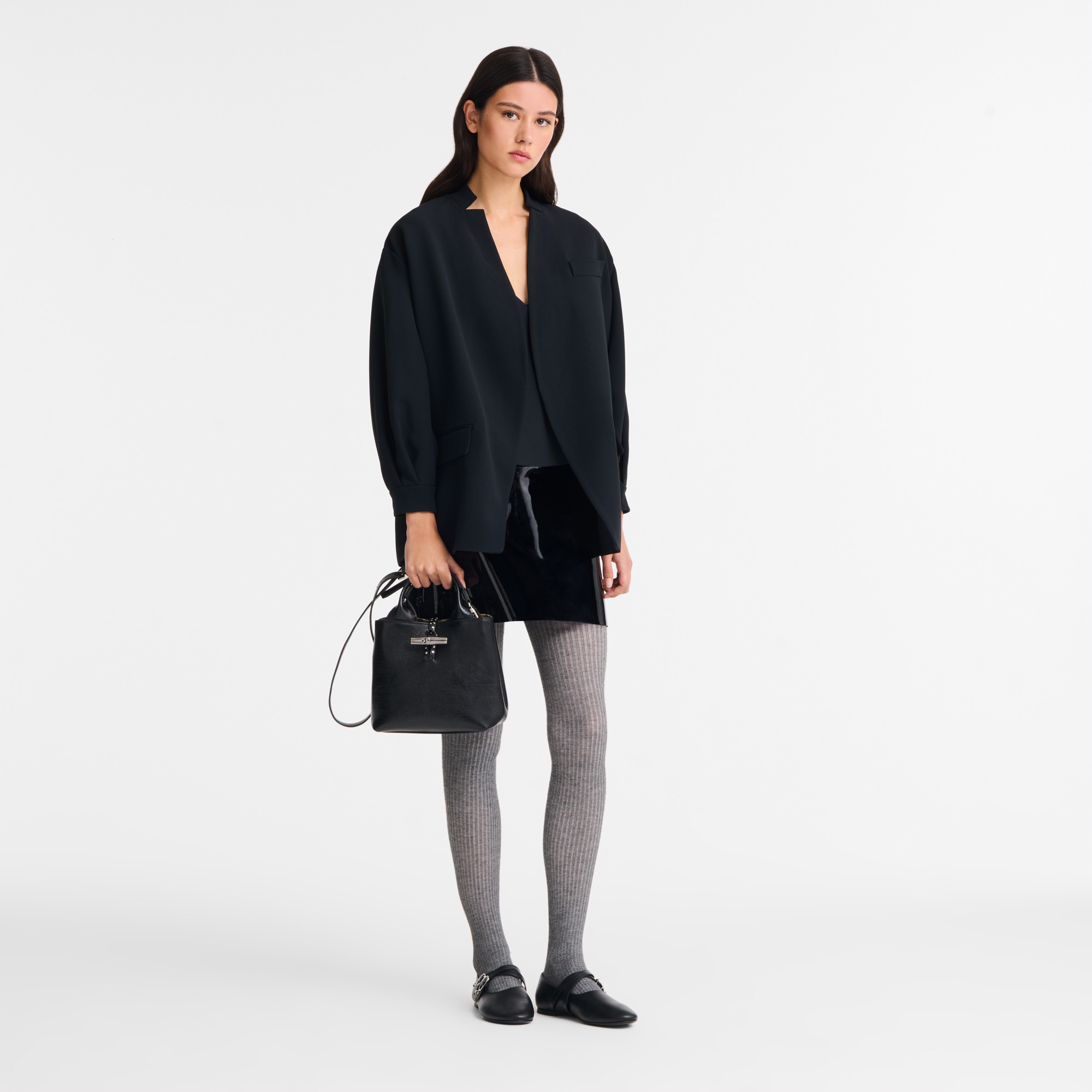 Le Roseau S Handbag Black - Leather - 2