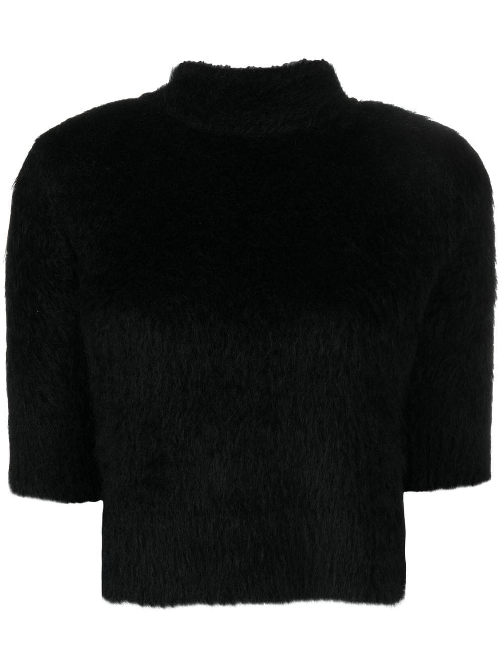 mohair high-neck top - 1