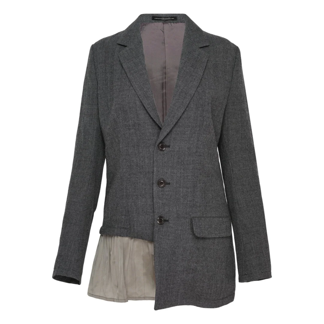 Gathered Asymmetric Blazer - 1