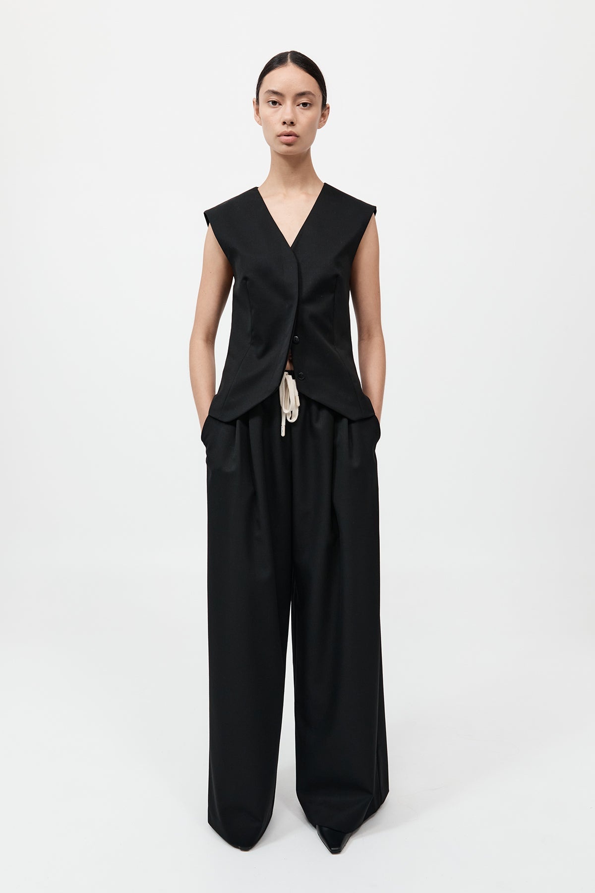 Wool Vest - Black - 4
