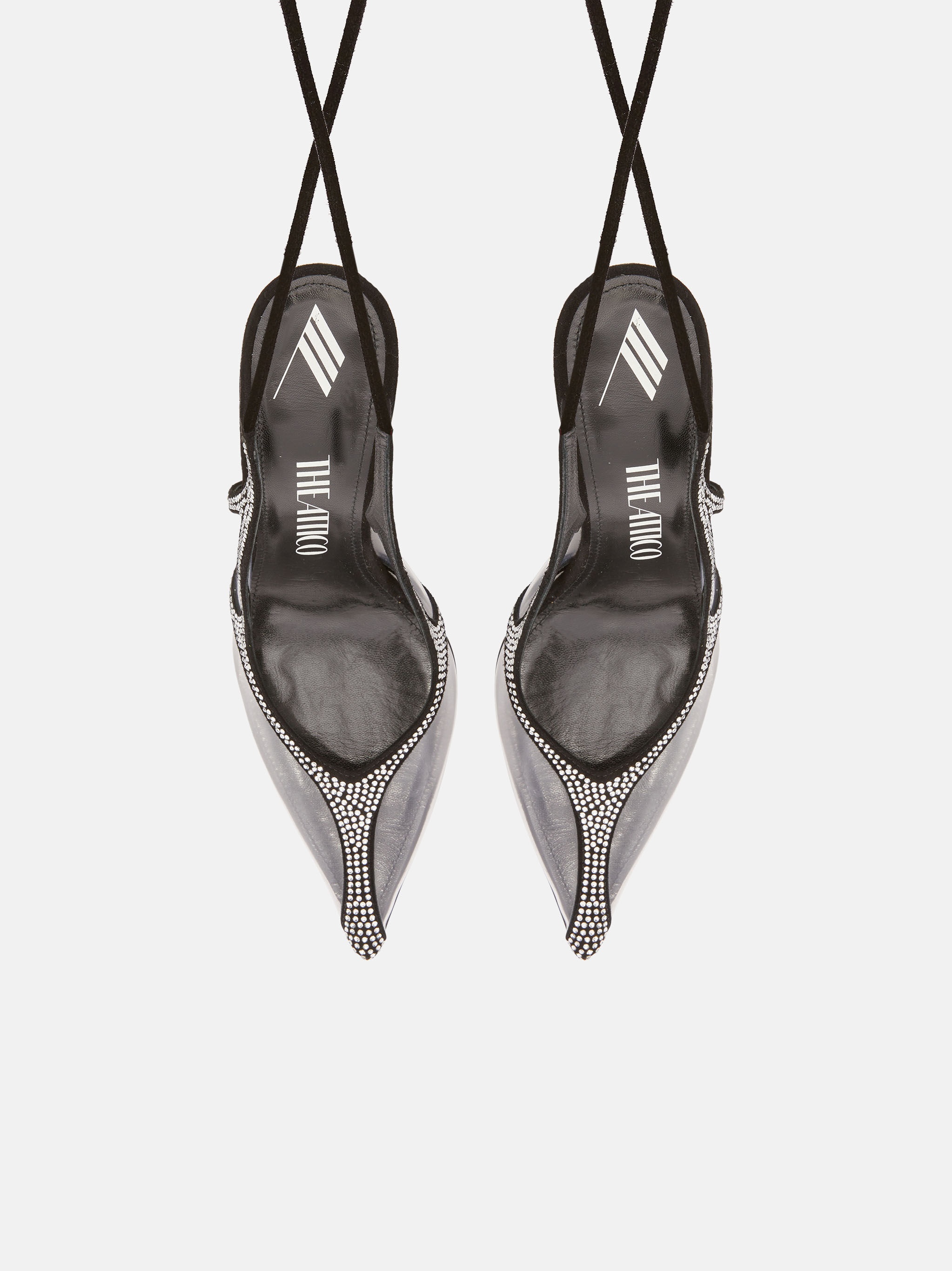 ''VENUS CHROME'' BLACK AND SILVER SLINGBACK - 5