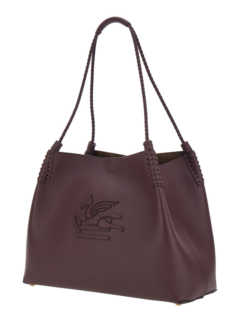 Etro Women 'Libra' Bordeaux Big Shoulder Bag With Logo Embroidery On The Front And Braided Handles I - 2