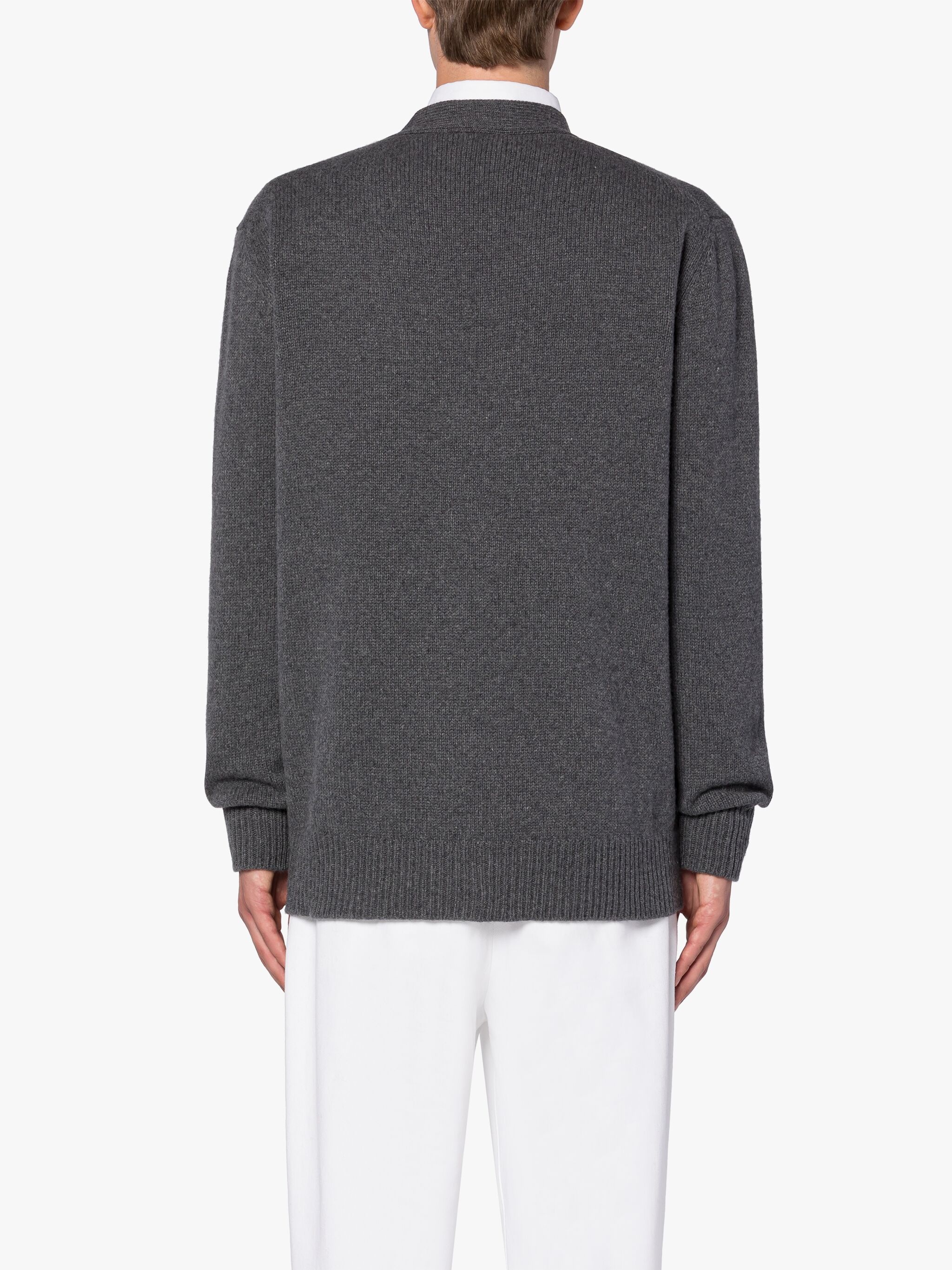 STOCKHOLM GREY MERINO WOOL & CASHMERE CARDIGAN - 4