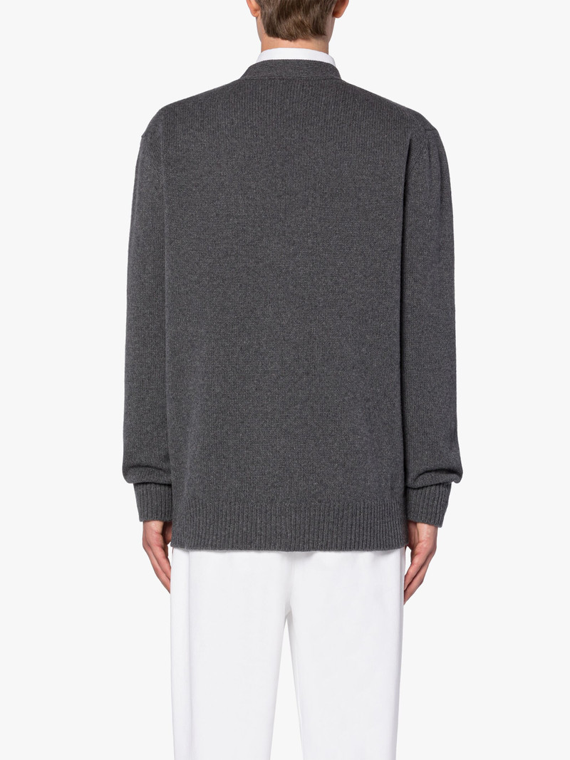 STOCKHOLM GREY MERINO WOOL & CASHMERE CARDIGAN 4