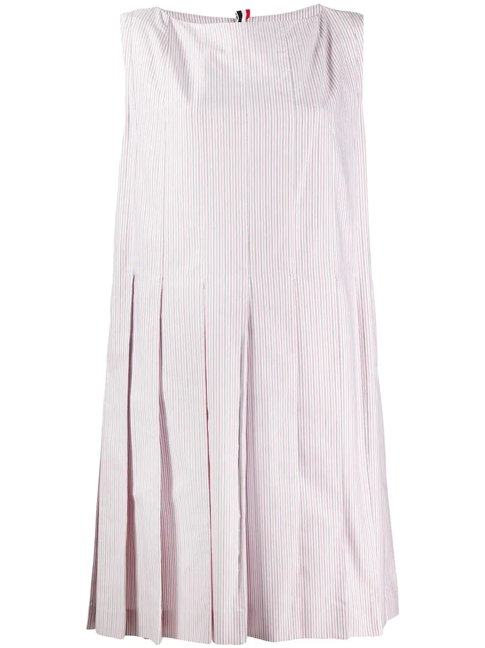 striped pleated shift dress - 1