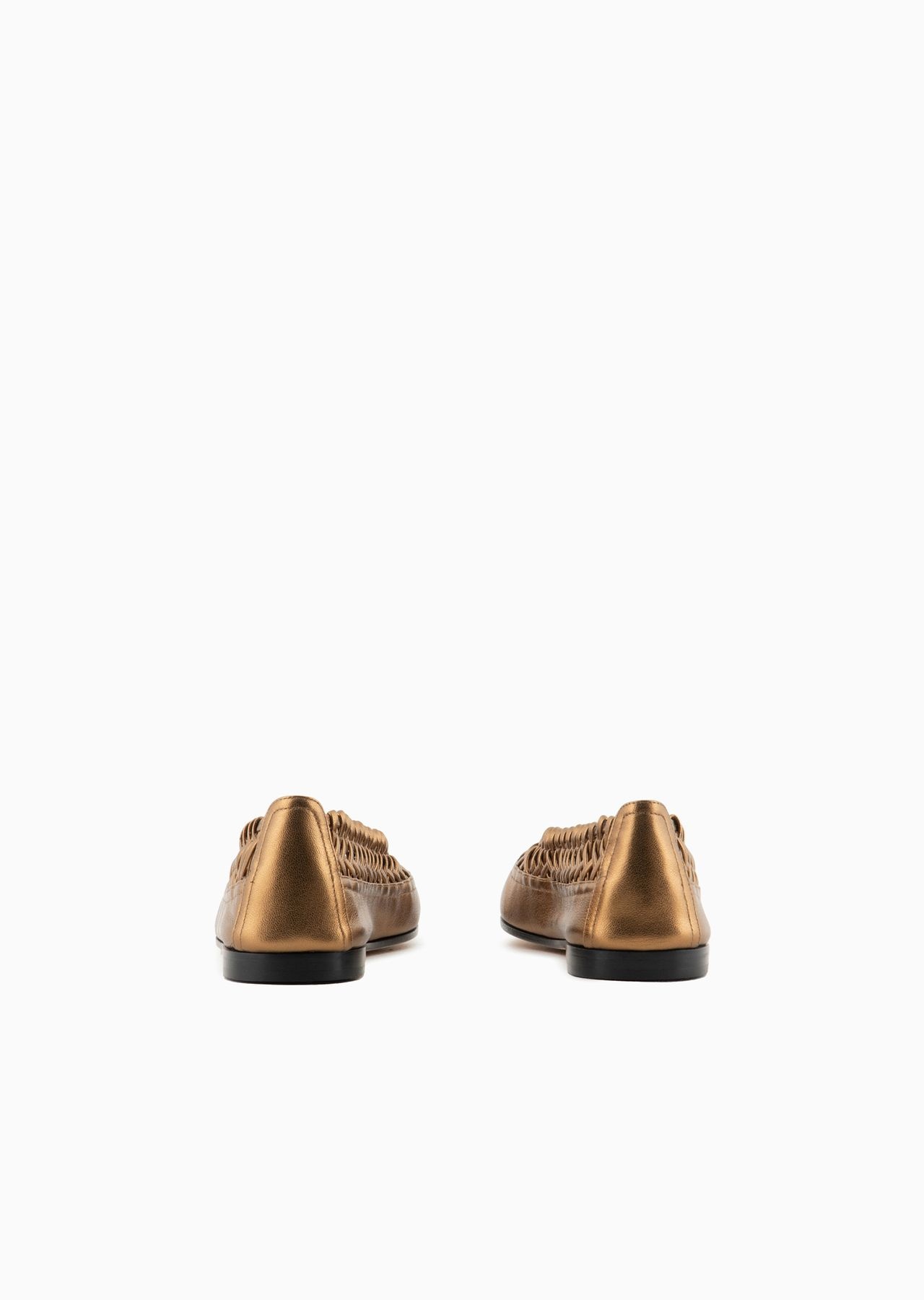 Woven laminated nappa-leather ballerinas - 4