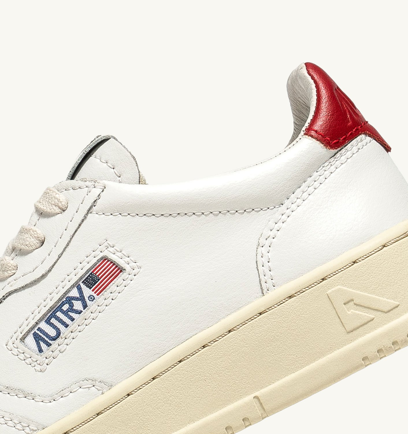 MEDALIST LOW SNEAKERS IN WHITE AND RED LEATHER - 6