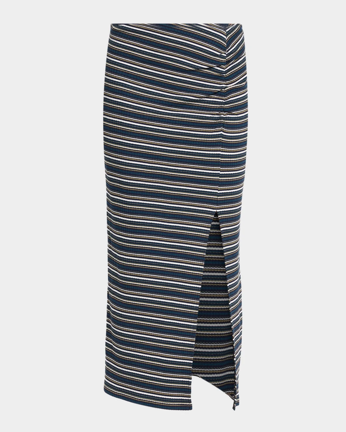 Val Striped Straight Midi Skirt - 1