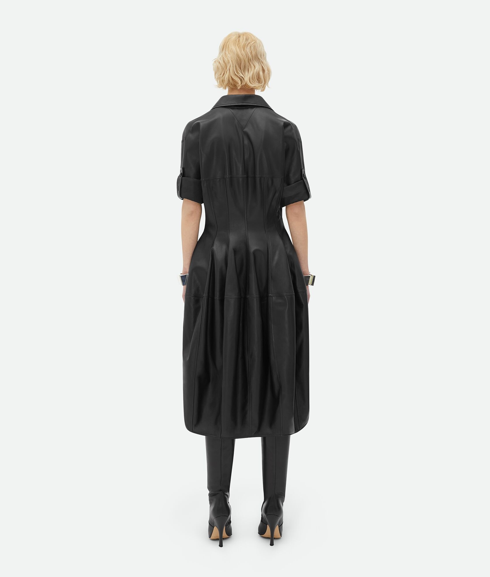Leather Midi Balloon Dress - 3