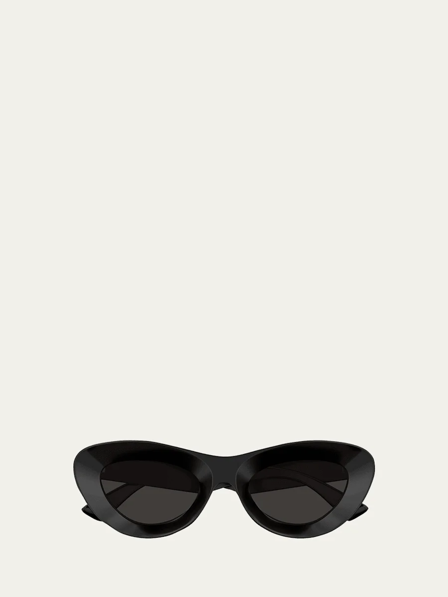 Ribbon Plastic Cat-Eye Sunglasses - 1