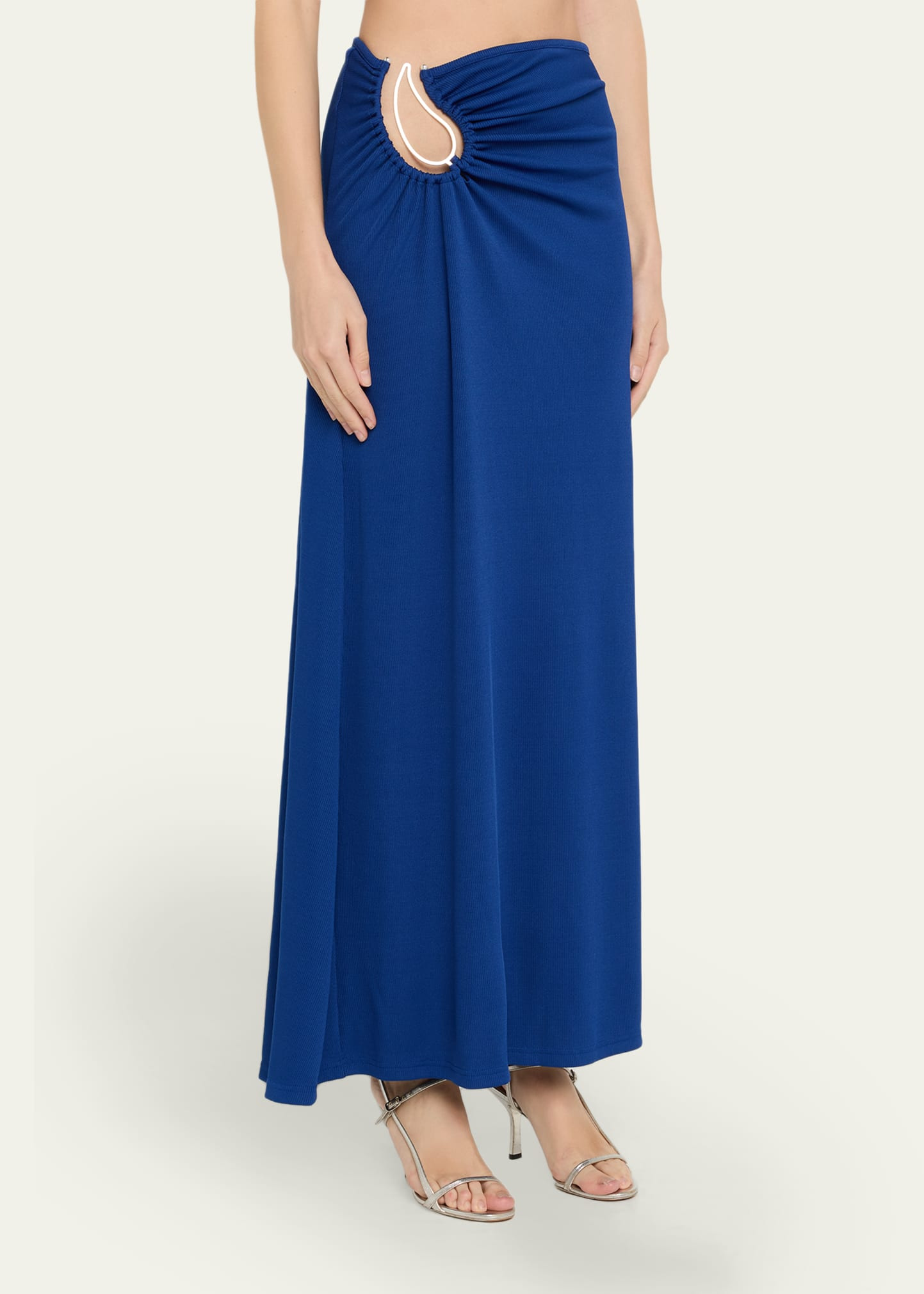 Paisley Ruched Maxi Skirt - 4