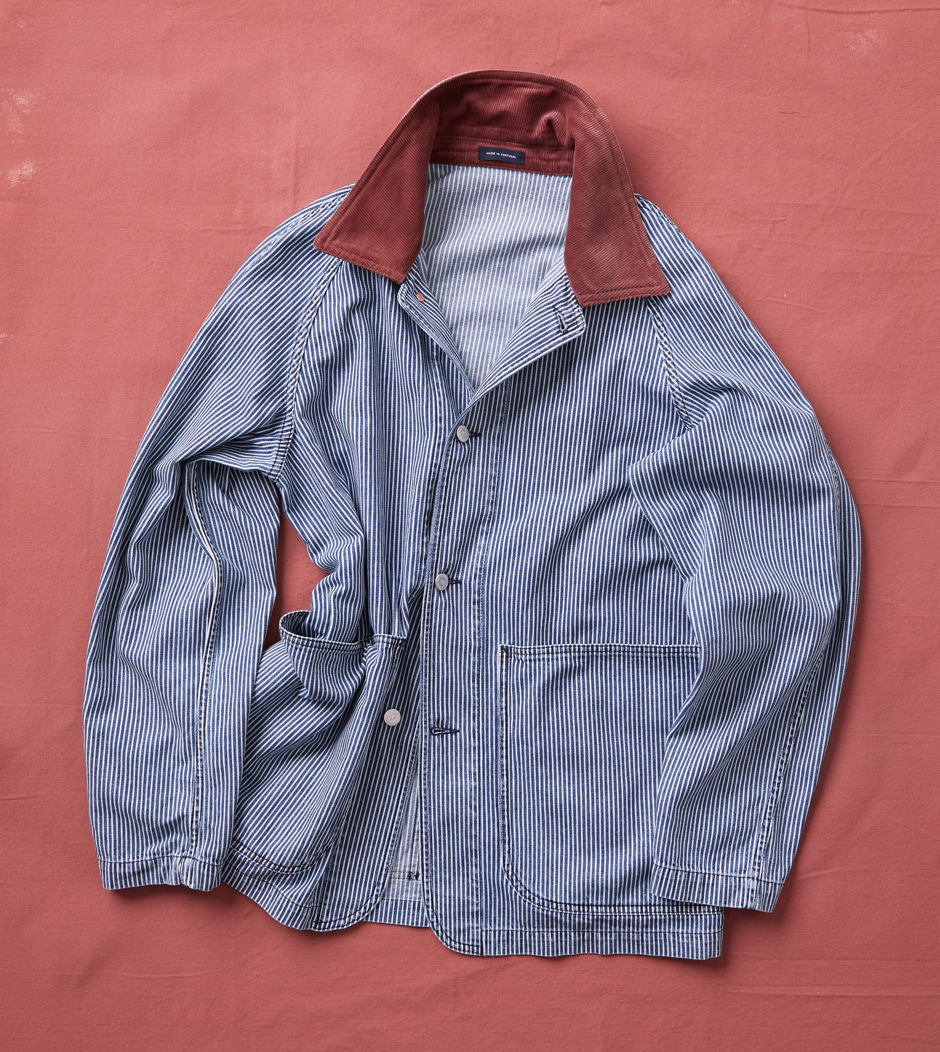 Indigo Stripe Denim Field Jacket - 1