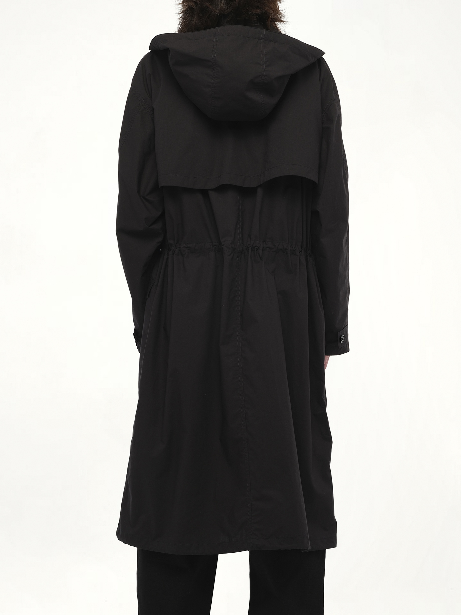 Light Hooded Trench in Black - 5