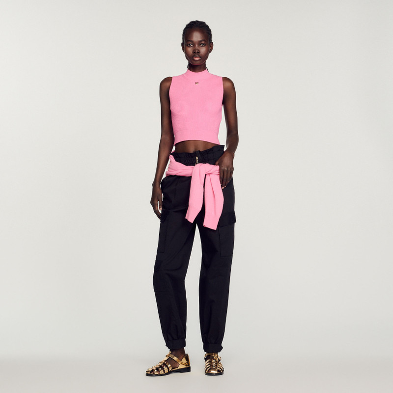 Sandro Ribbed cropped sweater outlook