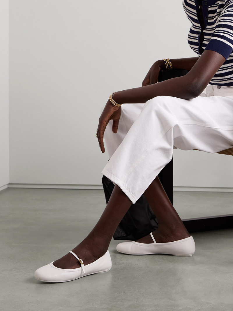 Gianvito Rossi Carla Leather Mary Jane Ballet Flats outlook