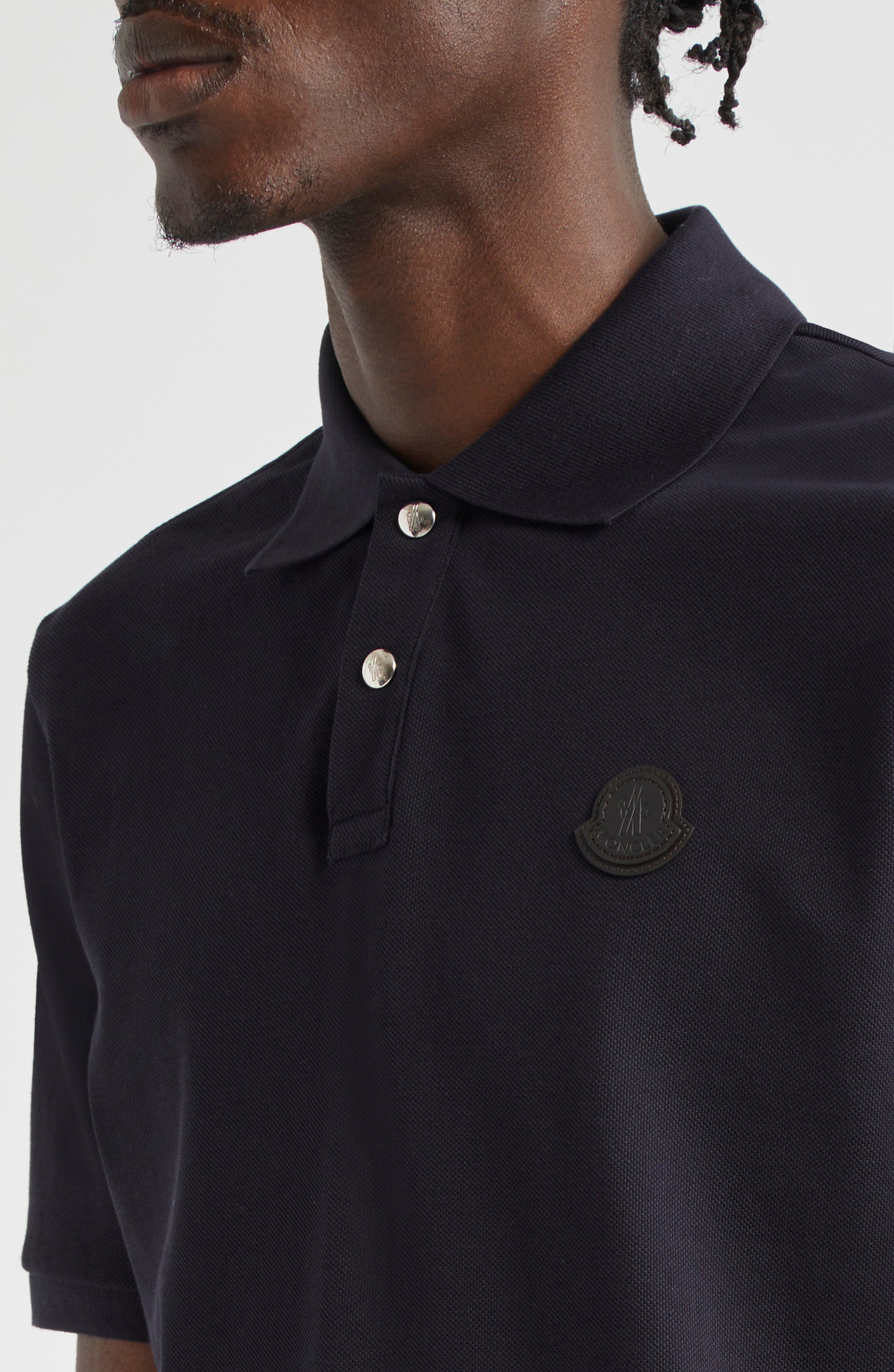 Logo Snap Placket Cotton Polo - 4