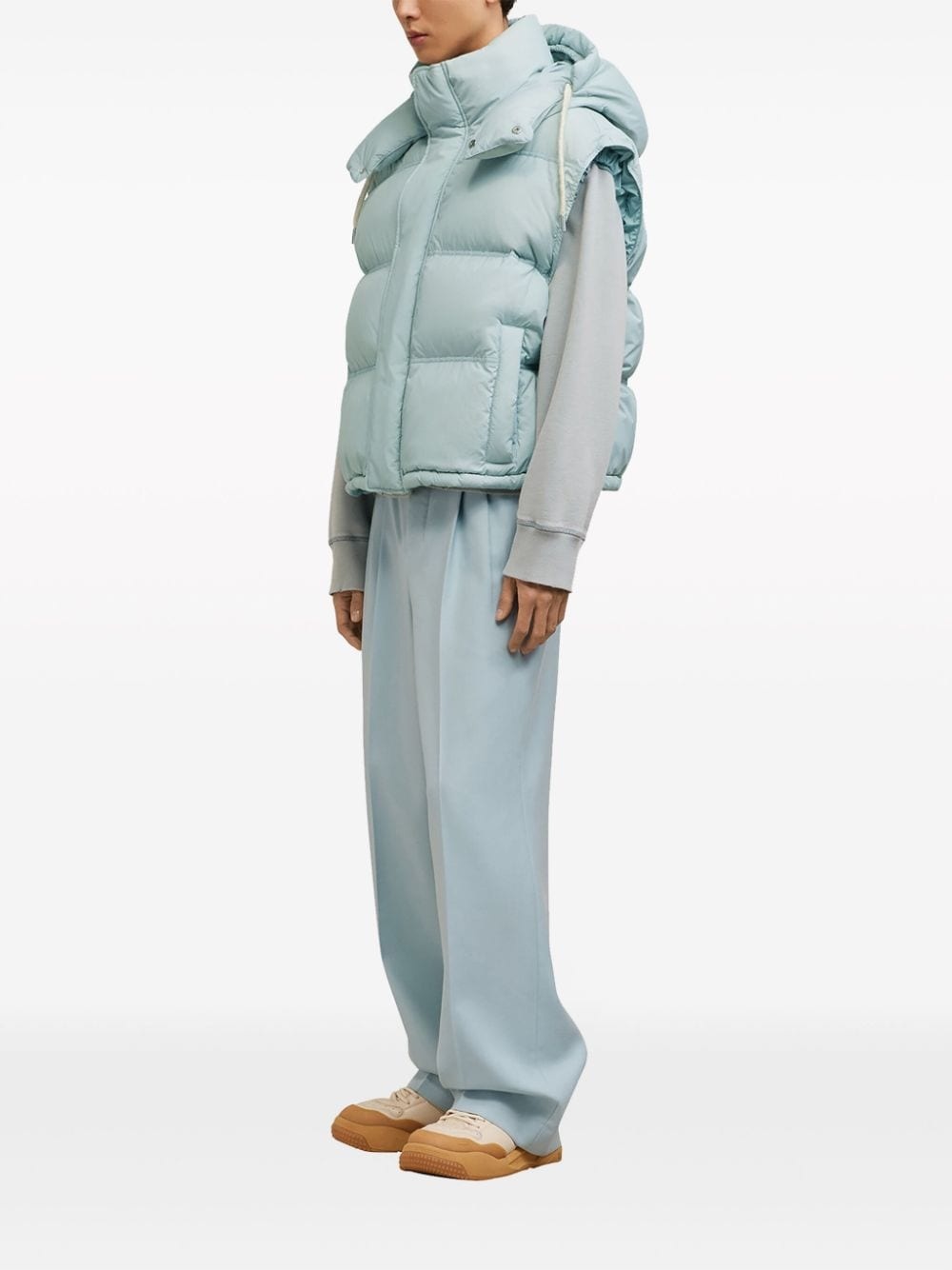 hooded padded gilet - 4