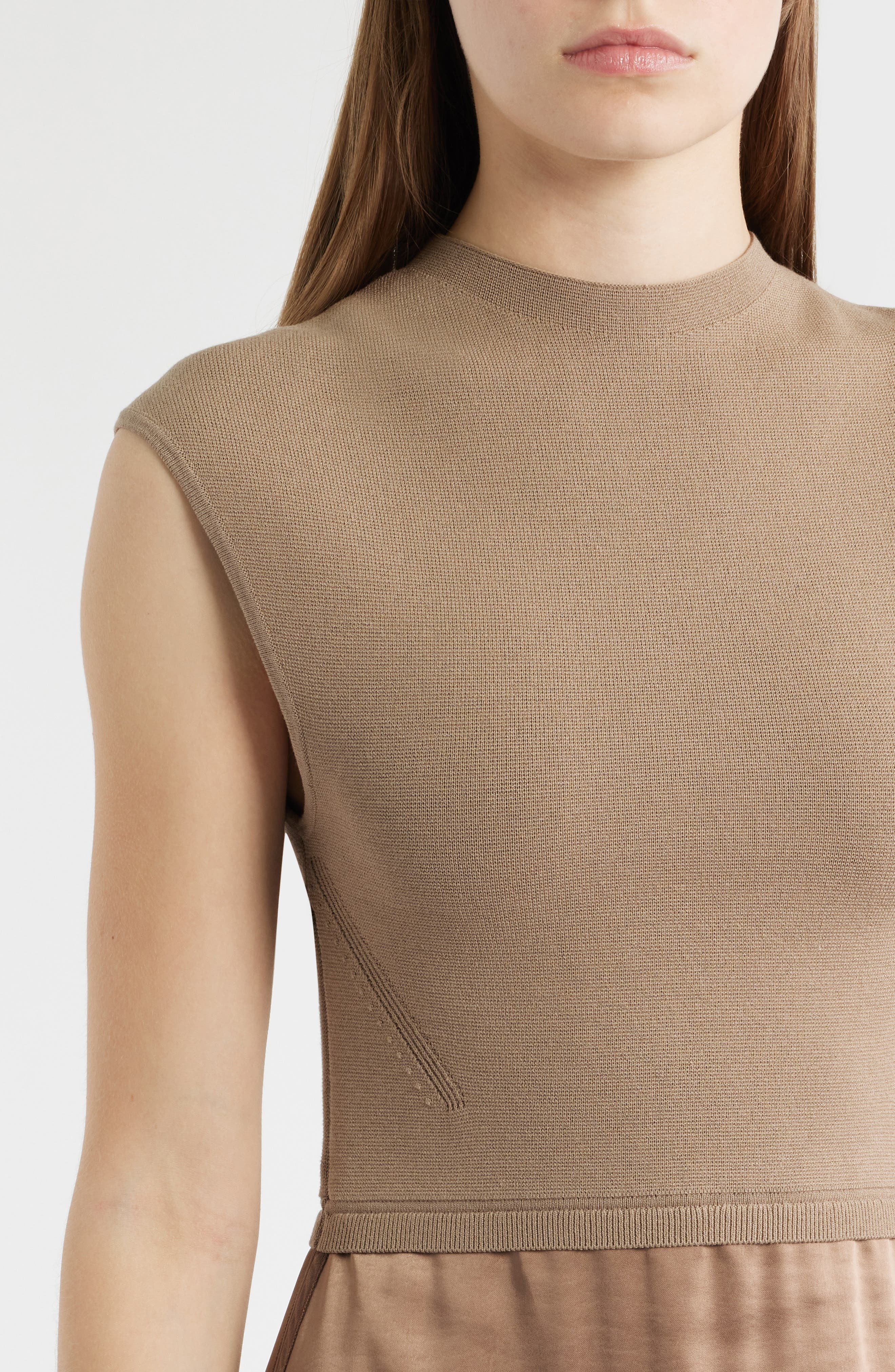BOSS Ferdolini Mixed Media Midi Dress in Basalt at Nordstrom - 4